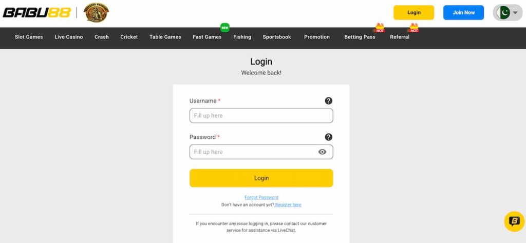 Babu88 game LOGIN